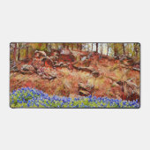 Texas Bluebonnet Bloemen en Mountain Art Bureaumat (Voorkant)