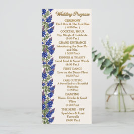 Texas Bluebonnet Bloemen Huwelijksprogramma Programmakaart