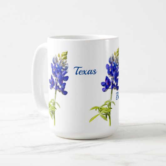 Texas Bluebonnet Bloemen Mok (Voorkant links)