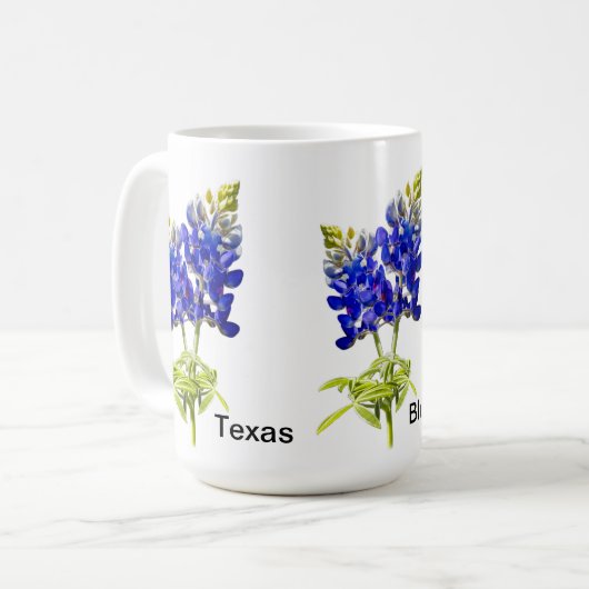 Texas Bluebonnet Bloemen Mok (Voorkant links)