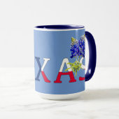 Texas Bluebonnet Bloemen op Blauwe Mok (Voorkant rechts)