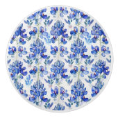 Texas Bluebonnet Blue Wildflower Bloempatroon Keramische Knop (Voorkant)