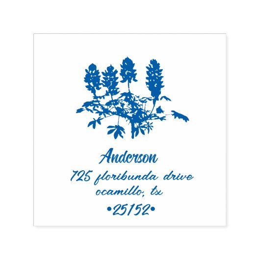 Texas Bluebonnet Botanical Zelfinktende Stempel (Design)