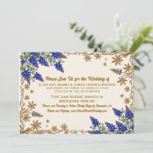 Texas Bluebonnet Botanische Trouwuitnodiging Save The Date (Staand voorkant)