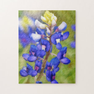 Texas Bluebonnet Close-up Flower Art Puzzel