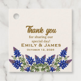 Texas Bluebonnet Elegante Bloemen Bruiloft Bedankt Bedankjes Labels