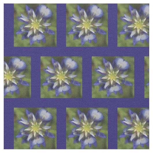 Texas Bluebonnet Fabric Stof (Close Up)