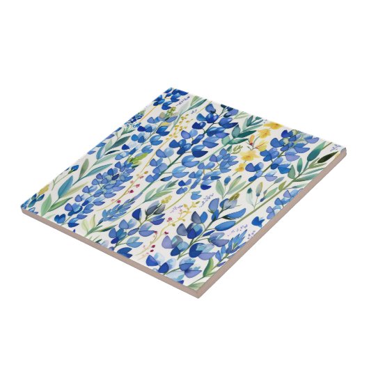 Texas Bluebonnet Floral Herhaling Tegeltje (Zijkant)