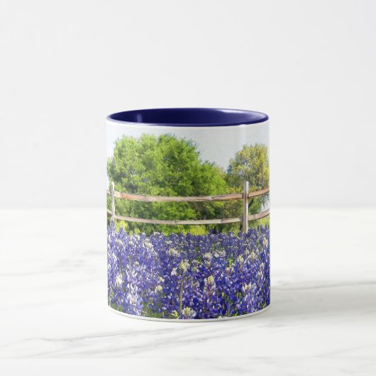 Texas Bluebonnet Flower Art Country Fence Mok (Midden)