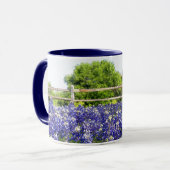 Texas Bluebonnet Flower Art Country Fence Mok (Voorkant links)