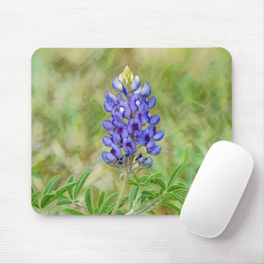 Texas Bluebonnet Flower Art Muismat (Met muis)