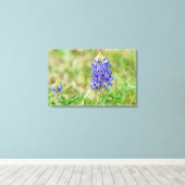 Texas Bluebonnet Flower Art Sluiten Canvas Afdruk (Insitu (Houten vloer))