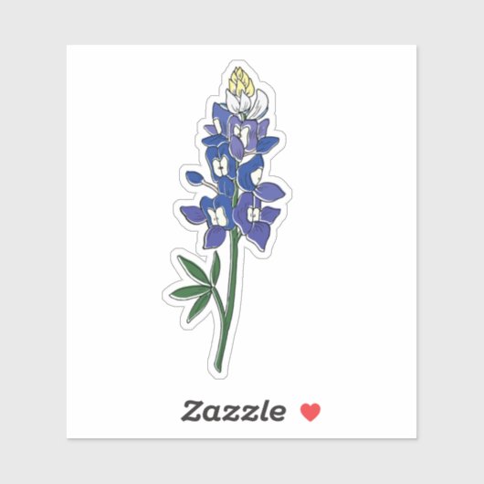 Texas Bluebonnet Flower Sticker (Vel)