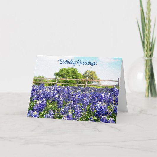 Texas Bluebonnet Flowers Birthday Wenskaart Kaart (Voorkant)