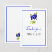 Texas Bluebonnet Flowers, Modern Weddenschap Dank  Bedankkaart (Voorkant / Achterkant)