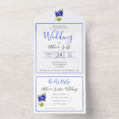Texas Bluebonnet Flowers, Modern Wedding All In One Uitnodiging (Binnen)