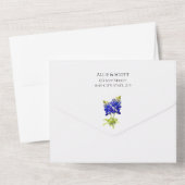 Texas Bluebonnet Flowers, Modern Wedding All In One Uitnodiging (Achterkant)