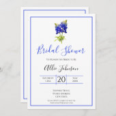 Texas Bluebonnet Flowers, Modern Wedding, Bridal Kaart (Voorkant / Achterkant)