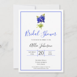 Texas Bluebonnet Flowers, Modern Wedding, Bridal Kaart