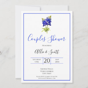 Texas Bluebonnet Flowers, Modern Wedding, Couples Kaart
