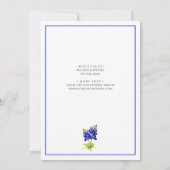 Texas Bluebonnet Flowers, Modern Wedding, Couples Kaart (Achterkant)