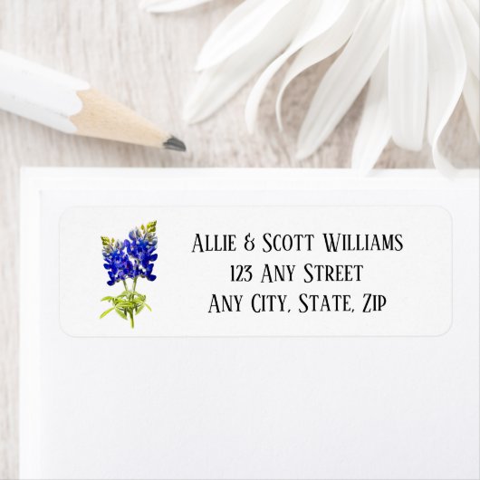 Texas Bluebonnet Flowers, Modern Wedding Etiket (Insitu)