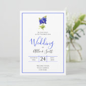 Texas Bluebonnet Flowers, Modern Wedding Kaart (Staand voorkant)