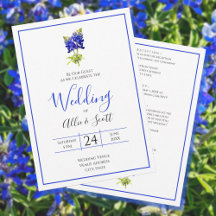Texas Bluebonnet Flowers, Modern Wedding