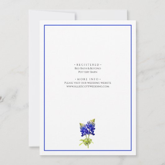 Texas Bluebonnet Flowers, Modern Wedding Save Date Kaart (Achterkant)
