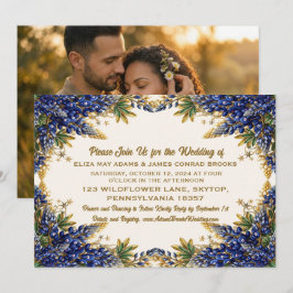 Texas Bluebonnet Foto Huwelijksuitnodiging Save The Date