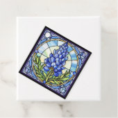 Texas Bluebonnet-Glas in lood Bedankjes Labels (In situ)