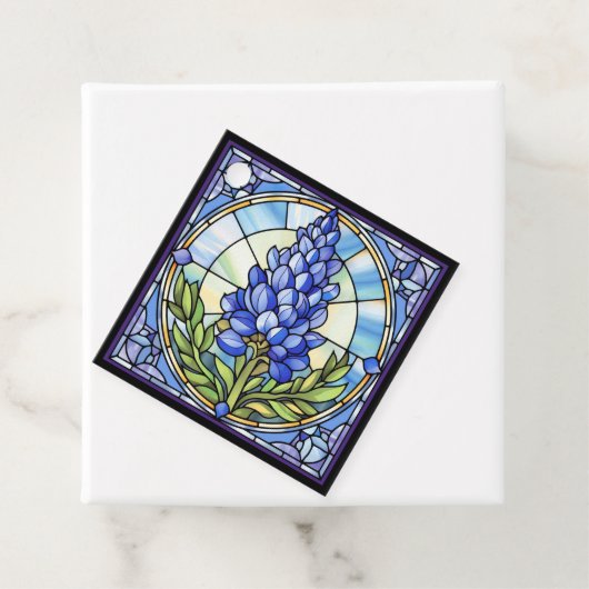 Texas Bluebonnet-Glas in lood Bedankjes Labels (In situ)