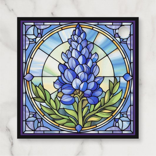 Texas Bluebonnet-Glas in lood Bedankjes Labels (Achterkant)