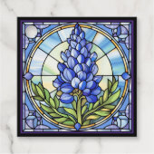 Texas Bluebonnet-Glas in lood Bedankjes Labels (Voorkant)