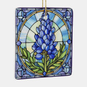 Texas Bluebonnet Glas in lood Design Keramisch Ornament (Rechts)