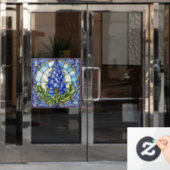 Texas Bluebonnet Glas in lood Design Raamsticker (Kantoordeur)