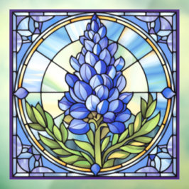 Texas Bluebonnet Glas in lood Design Raamsticker
