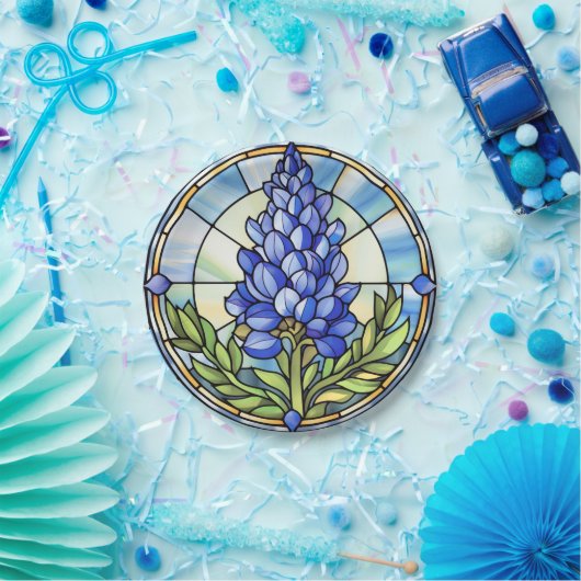 Texas Bluebonnet-Glas in lood Papieren Bordje (Feest)