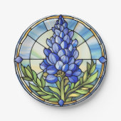 Texas Bluebonnet-Glas in lood Papieren Bordje (Voorkant)