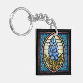 Texas Bluebonnet-Glas in lood Sleutelhanger (Voorkant Links)