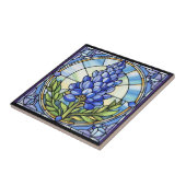 Texas Bluebonnet-Glas in lood Tegeltje (Zijkant)