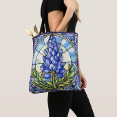 Texas Bluebonnet-Glas in lood Tote Bag (Dichtbij)