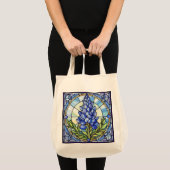 Texas Bluebonnet-Glas in lood Tote Bag (Voorkant (product))