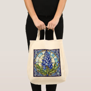 Texas Bluebonnet-Glas in lood Tote Bag