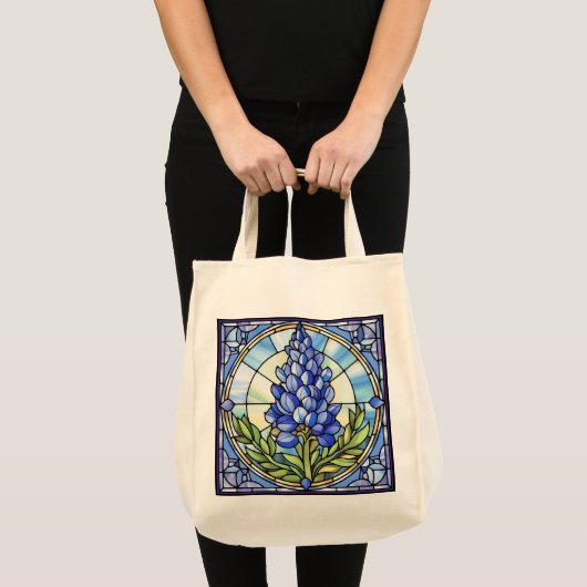 Texas Bluebonnet-Glas in lood Tote Bag (Voorkant (product))