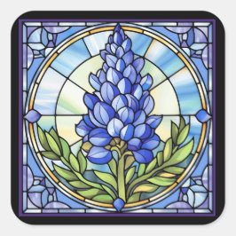 Texas Bluebonnet-Glas in lood Vierkante Sticker