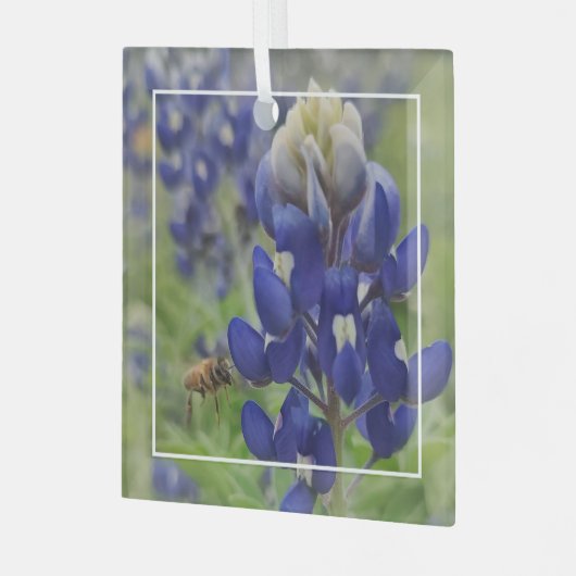 Texas Bluebonnet Glass Ornament (Voorkant links)