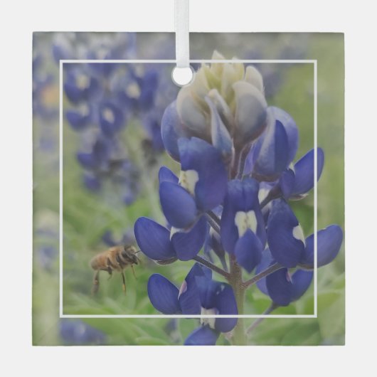 Texas Bluebonnet Glass Ornament (Voorkant)