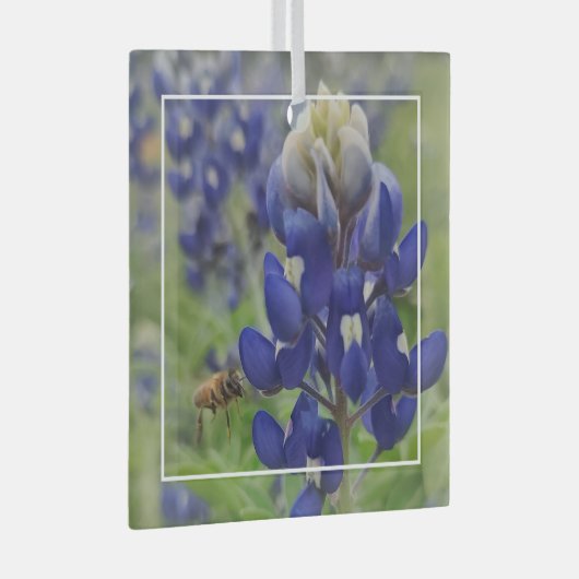 Texas Bluebonnet Glass Ornament (Voorkant Rechts)