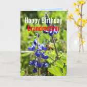 Texas Bluebonnet grootmoeder Happy Birthday Kaart (Gele Bloem)
